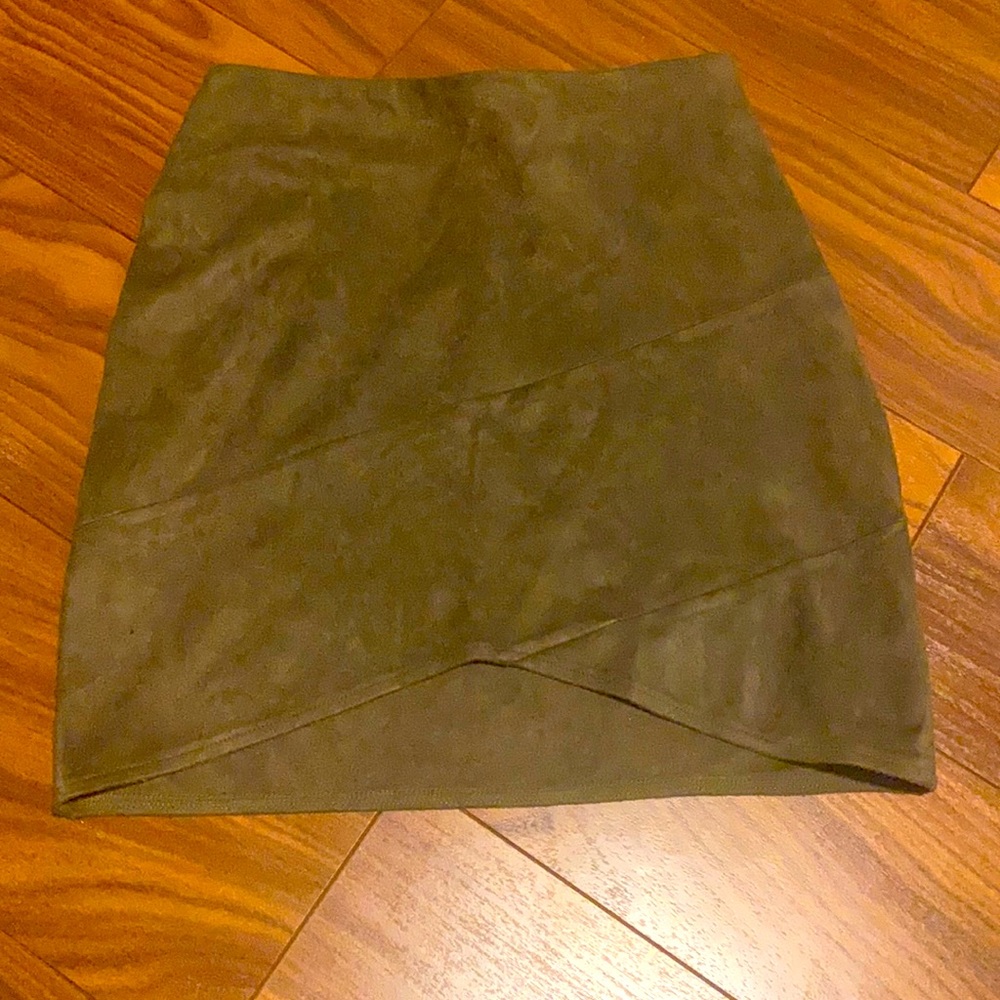 Green mini skirt